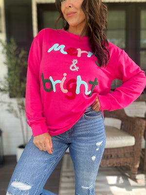 Merry & Bright Embroidered Sweater