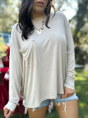 DOORBUSTER - Remi Ribbed Dolman Top - Ash Mocha