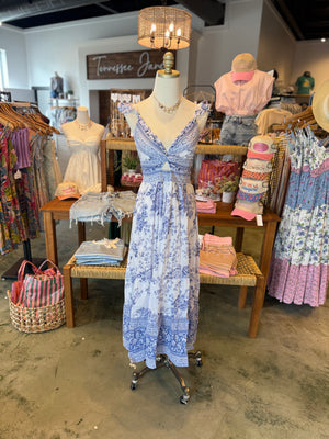 McKenna Ruffle Laced Maxi Dress