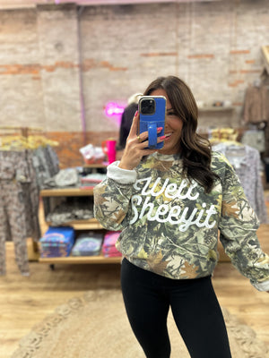 Well Sheeyit Vintage Camo Pullover