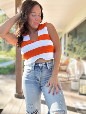 Audrie Striped Crop Top