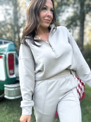 DOORBUSTER - Britt Half Zip Pullover - Ash Mocha