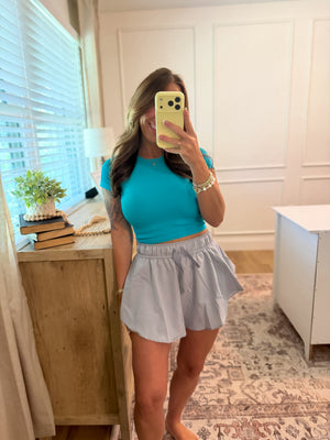 Totally Trendy Ruffle Hem Tennis Skirt - Light Gray