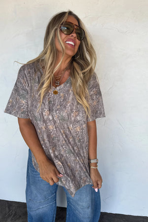 Joey Vneck Washed Cotton Boyfriend Tee