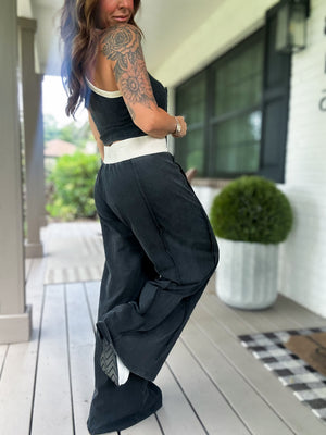 Summer Dreams Razer Back Crop Top - Ash Black