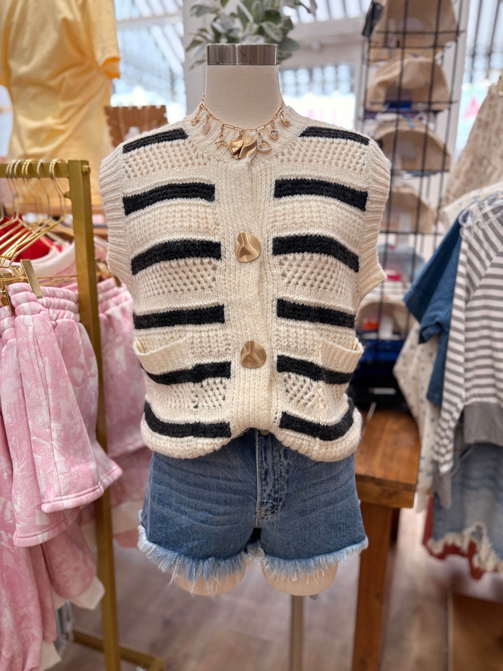 Eliana Striped Knit Sweater Top