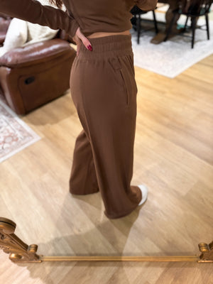 Skye Side Panel Knit Lounge Pants - Brown