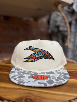 Youth Roost Mottled Canvas Marsh Camo Bill Hat