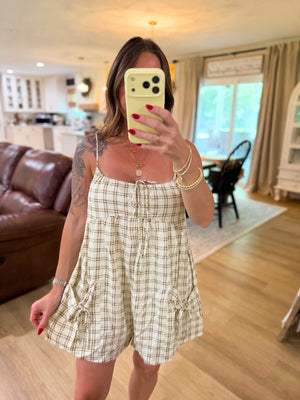 Avery Plaid Flowy Fit Romper