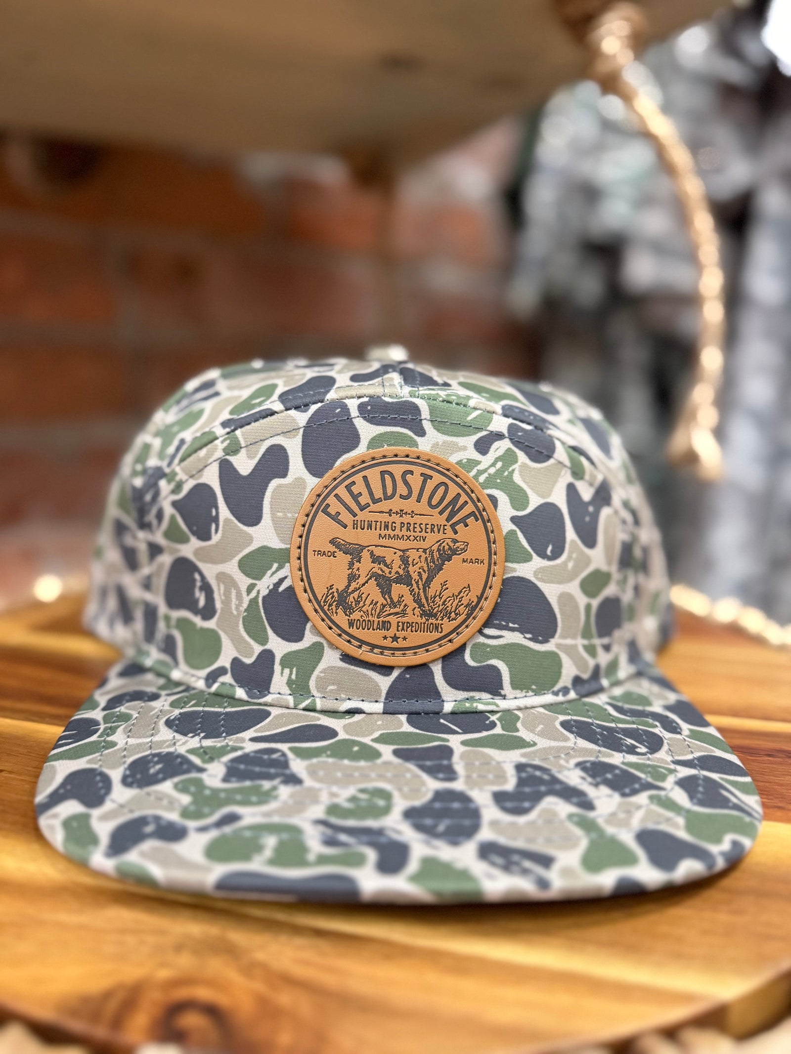 7 Panel Full Backwoods Camo Preserve Patch Hat