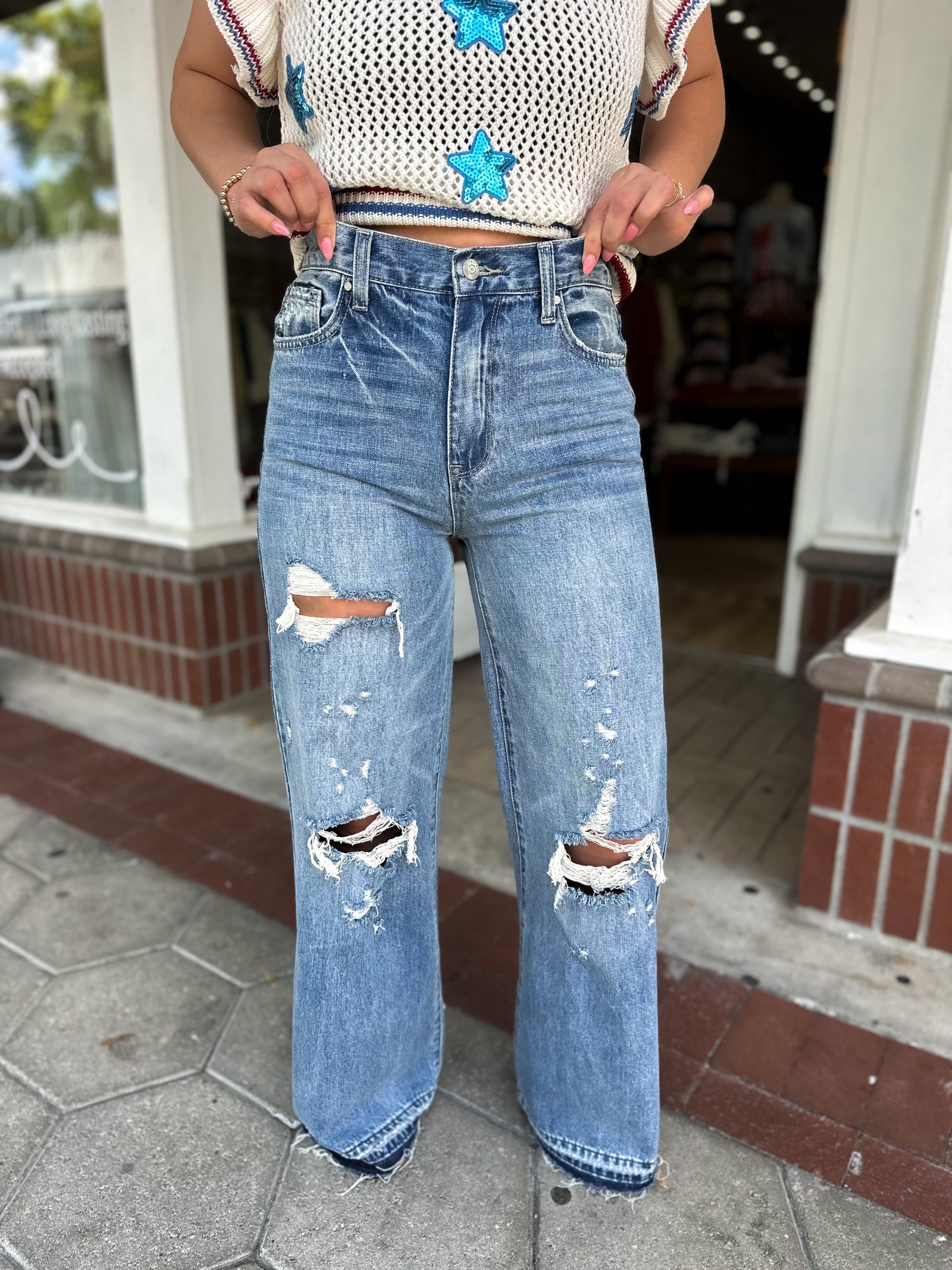 Jerica High Rise Rigid Vintage Wide Leg Jeans