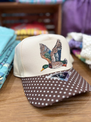 Mallard Brown Polka Dot Trucker Hat