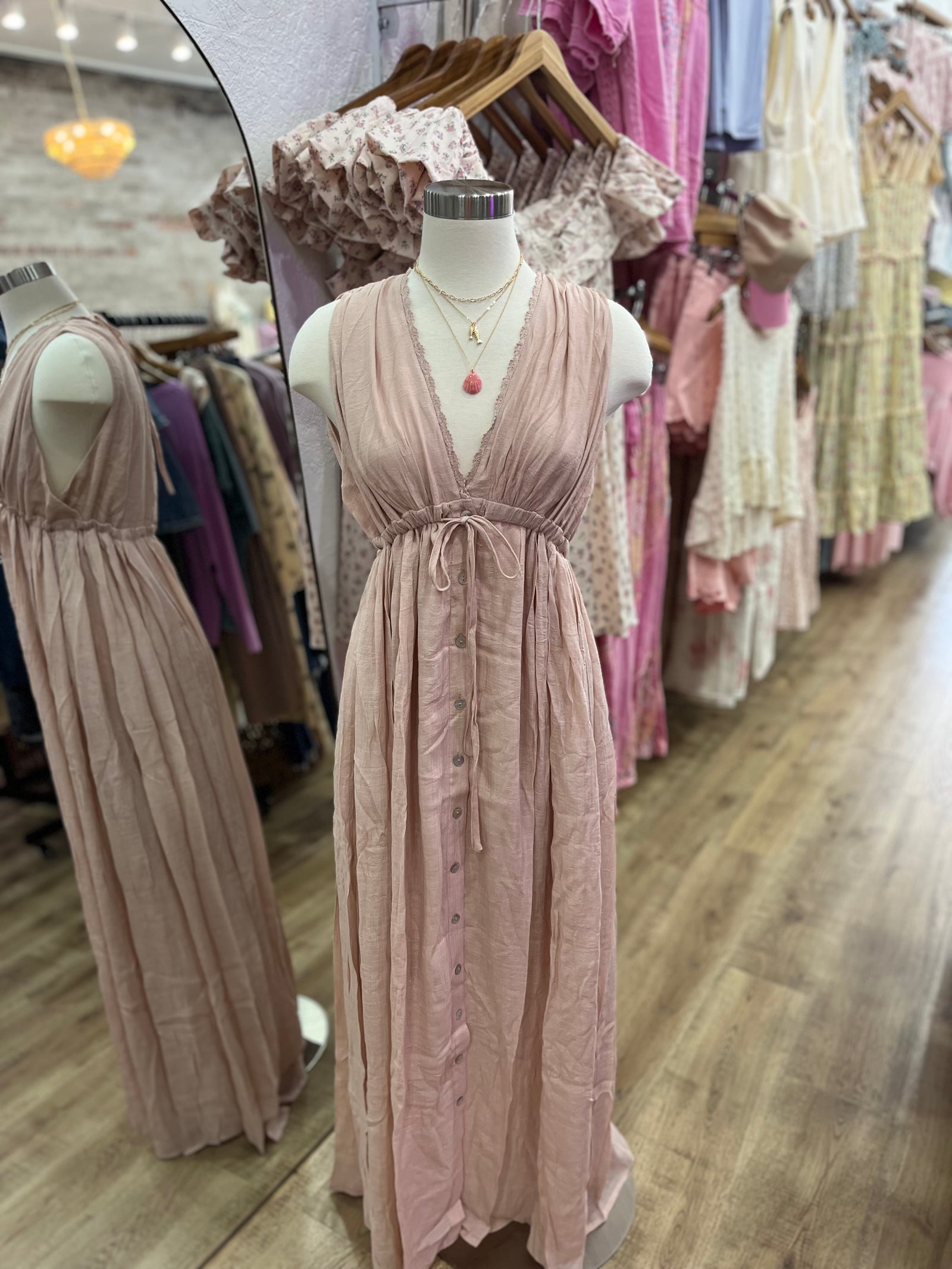Sophia Maxi Dress - Nude Blush