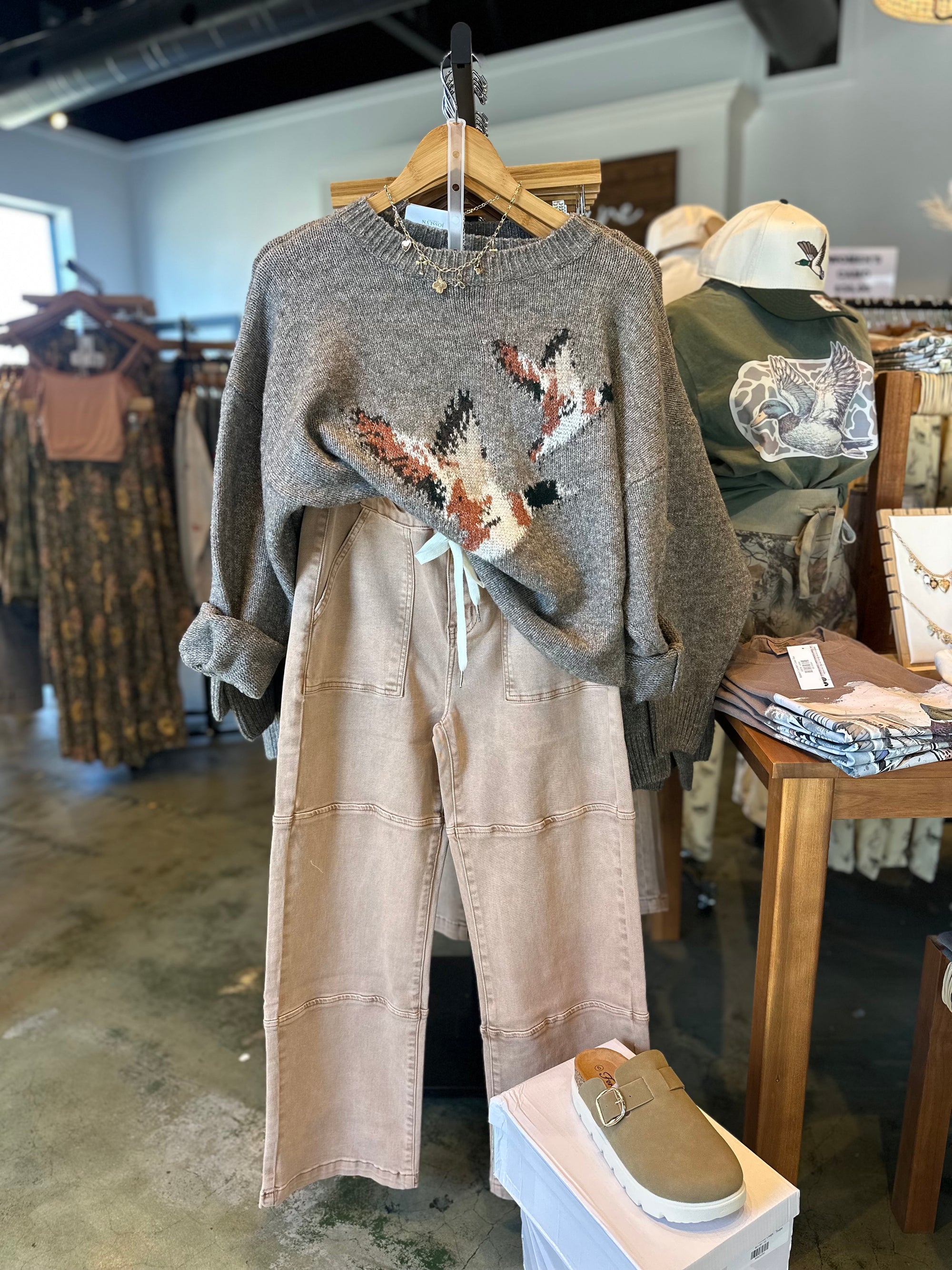 Whitney Patch Detail Utility Jeans - Sand