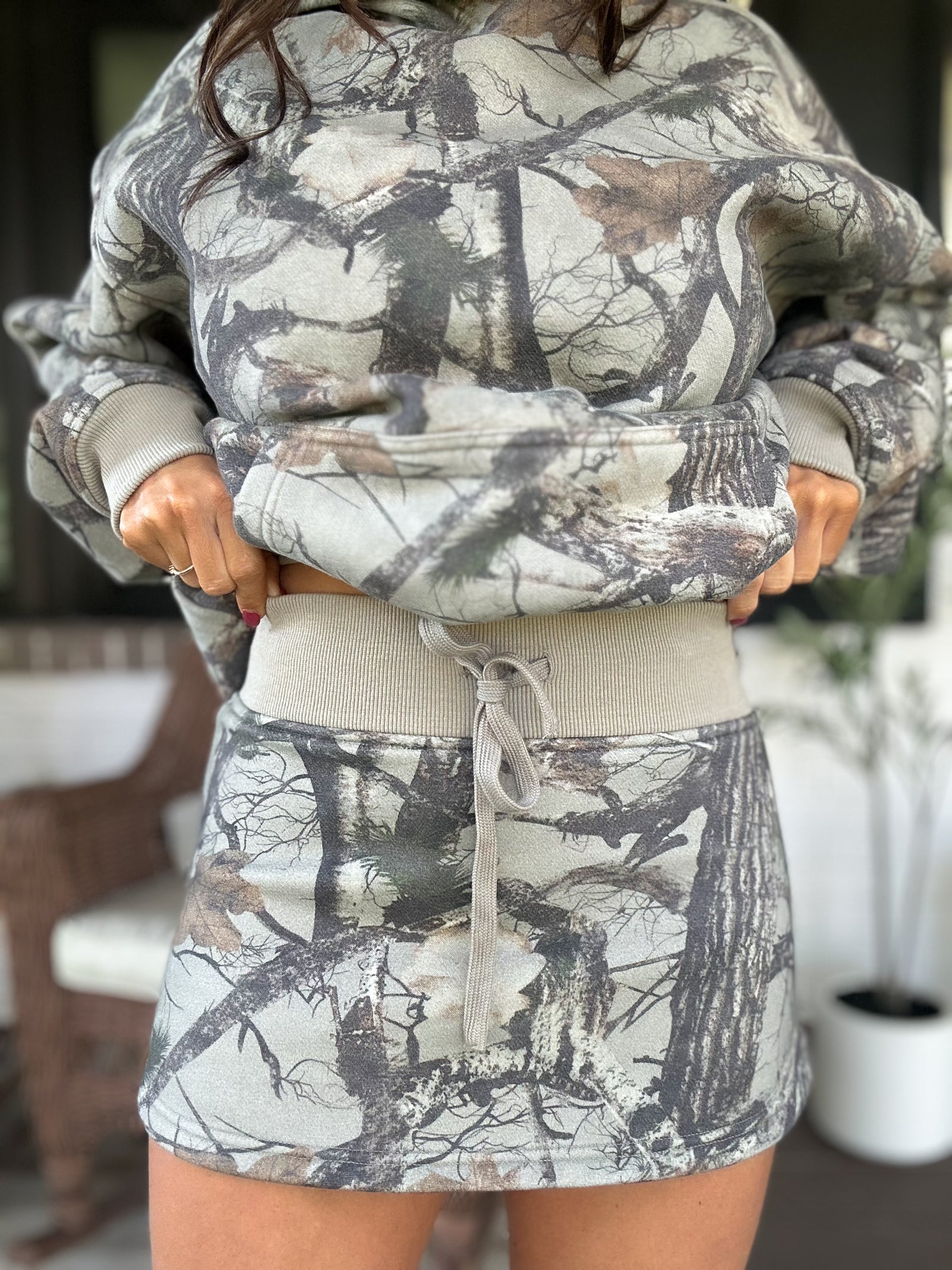 Elk and Moss Camo Fleeced Skirt