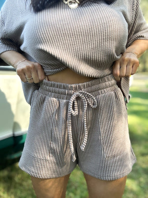 DOORBUSTER - Ali Ribbed Shorts - Mocha