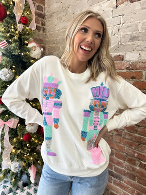 Feeling Festive Sequin Nutcracker Sweater