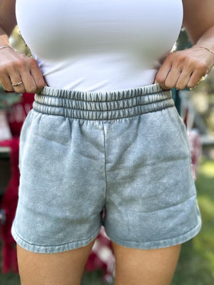 DOORBUSTER - Jeri Acid Washed Shorts - Ash Jade