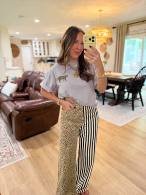 Mandi Mix & Match Leopard Stripe Jeans