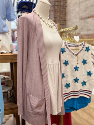 Jolene Knit Cardigan - Mauve