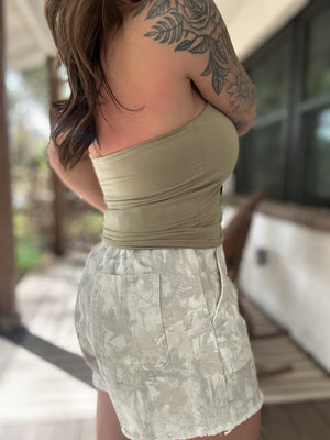 Cali Camo Denim Shorts