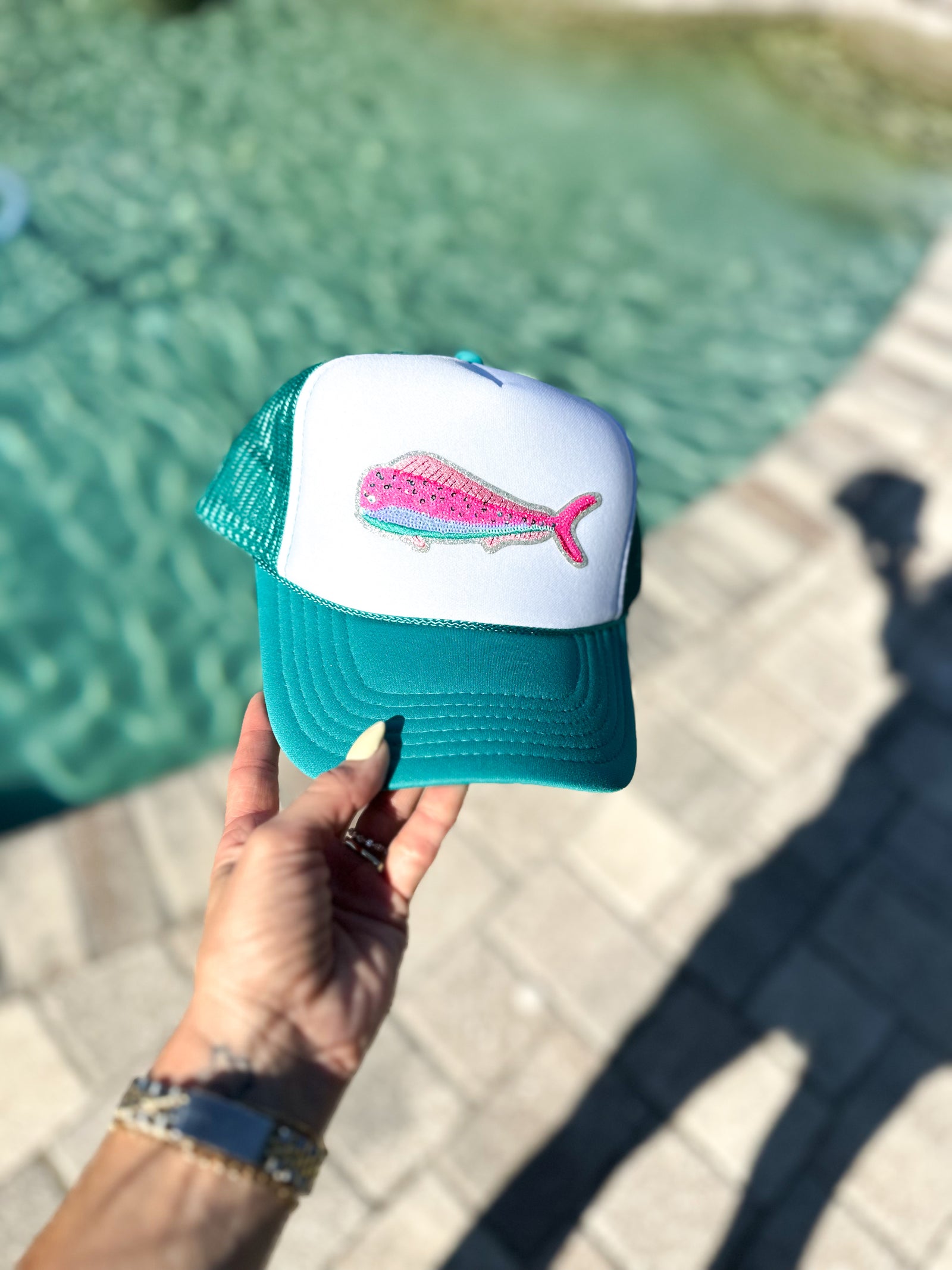 Mahi Fishing Sequin Patch Hat