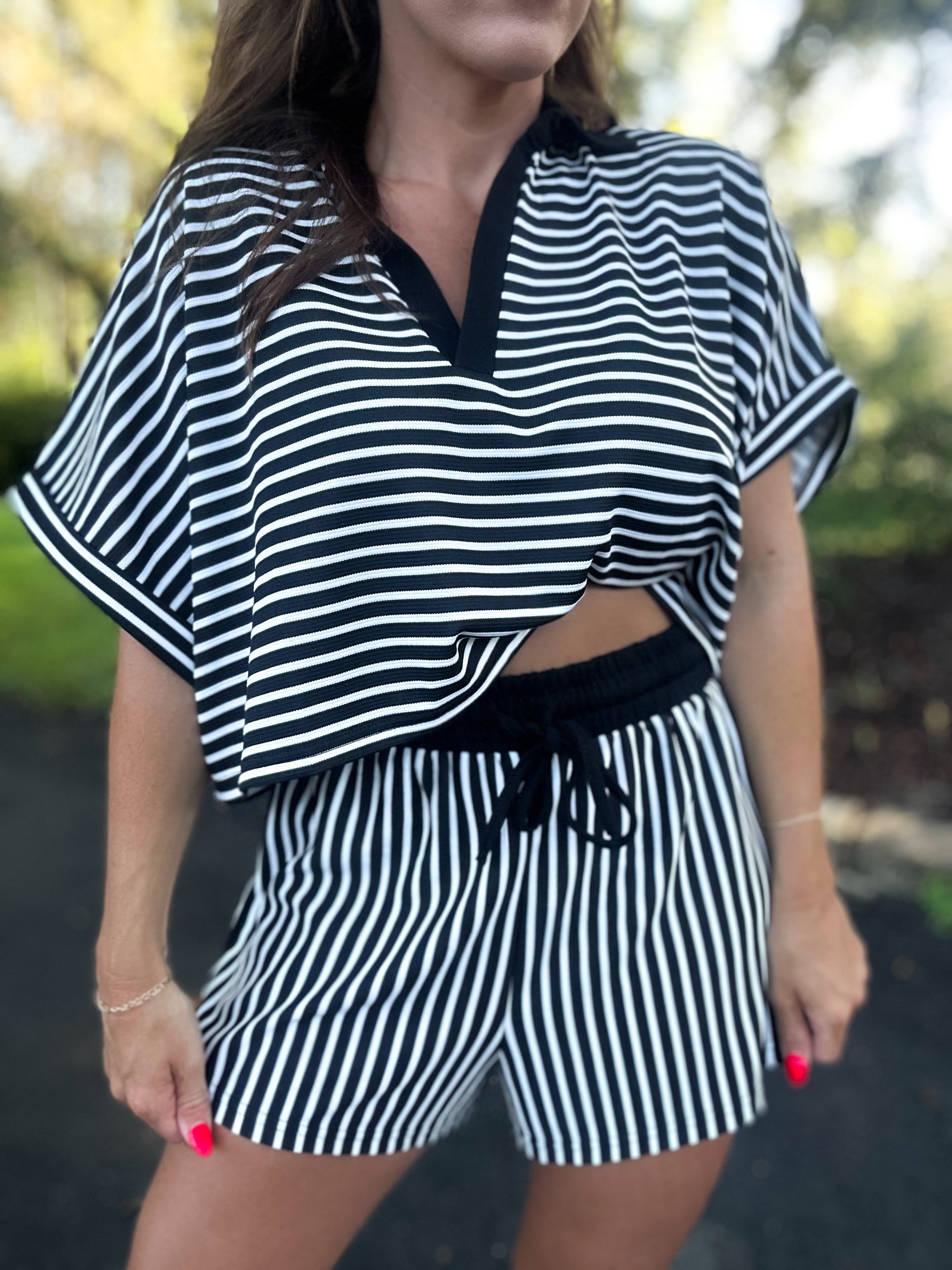 Running Errands Striped Two-Piece Set