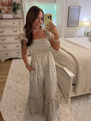 Channing Ruffle Sleeve Maxi Dress