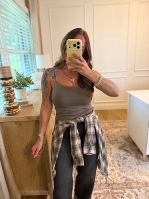 Bonfire Nights Plaid Longsleeve Button Up Top
