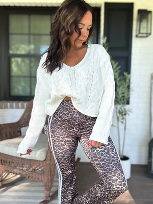 Rachel Renee Cable Knit Sweater- Off White