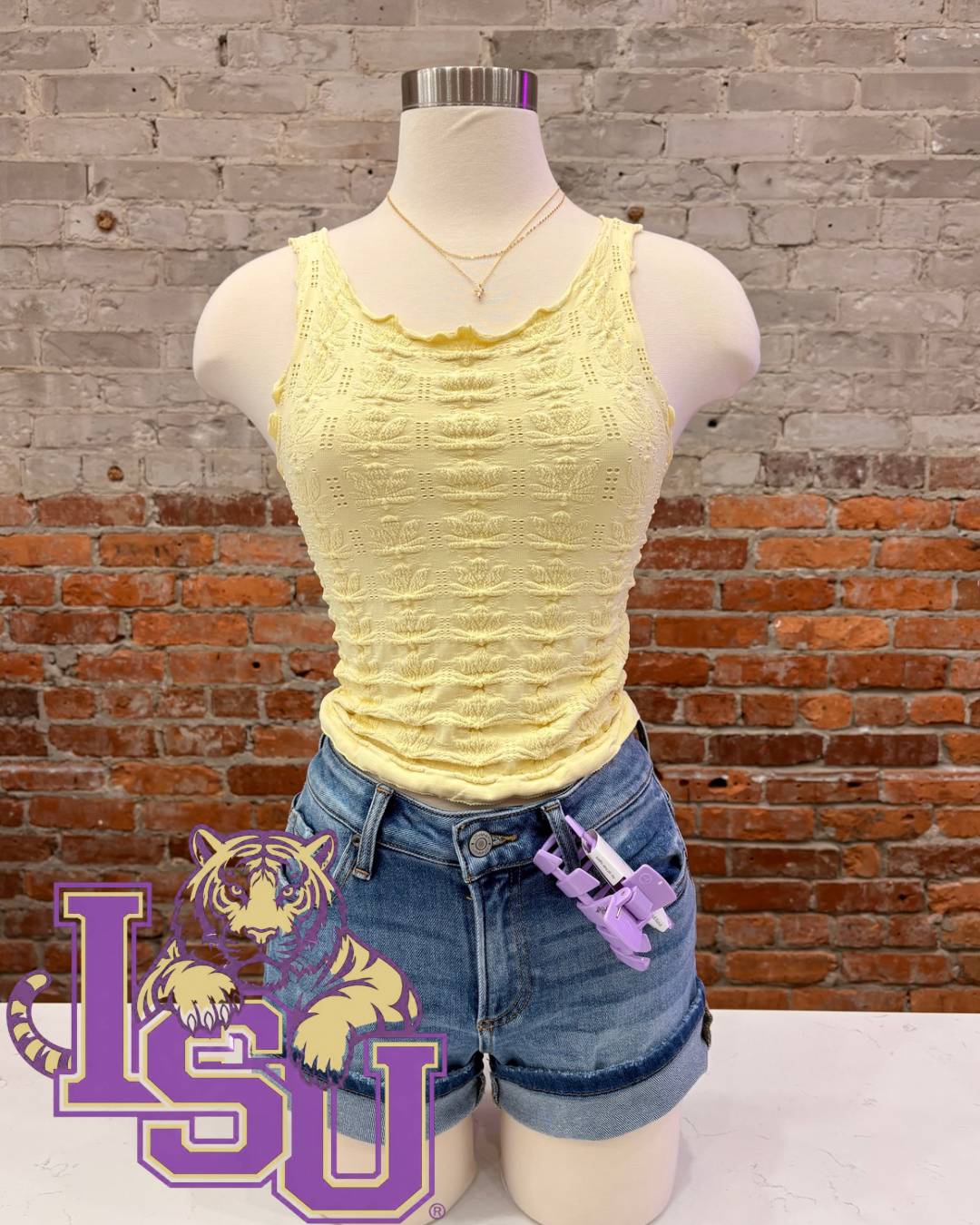 Dana Floral Edge Top - Banana