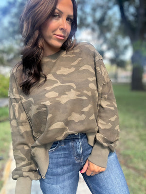 Clara Camo Thermal Top