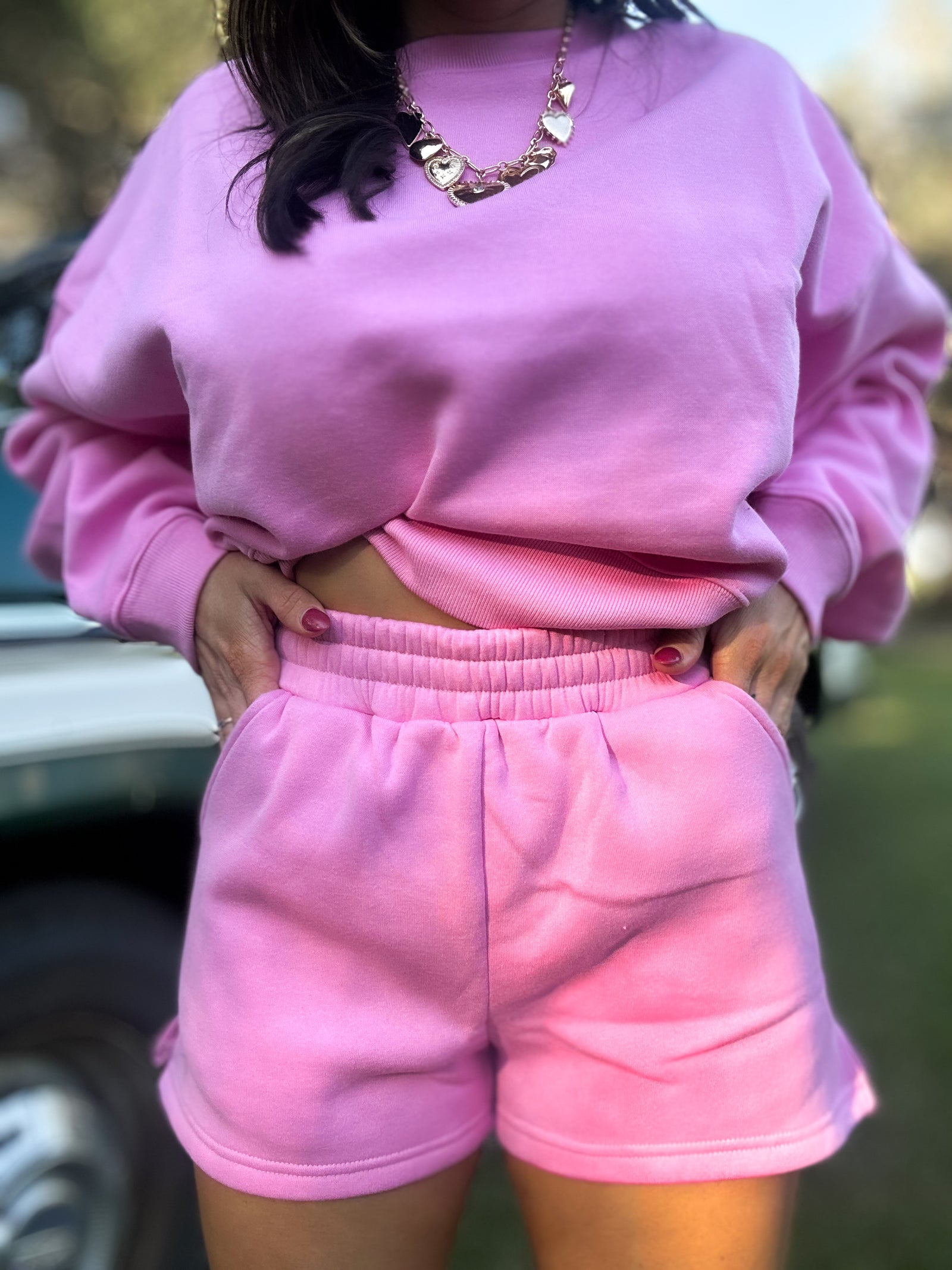 DOORBUSTER - Gabi Fleece Shorts - Candy Pink