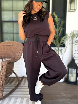 Scottie Sleeveless Active Jumpsuit - Charcoal