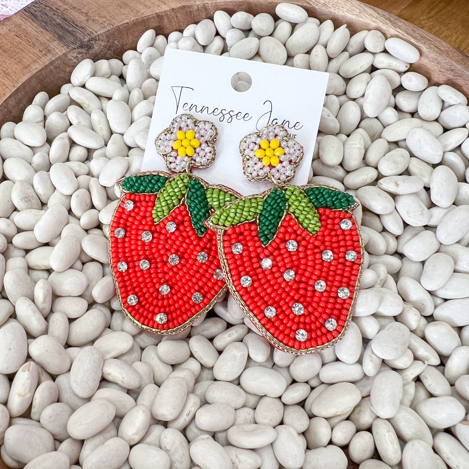 Strawberry Beaded Earrings
