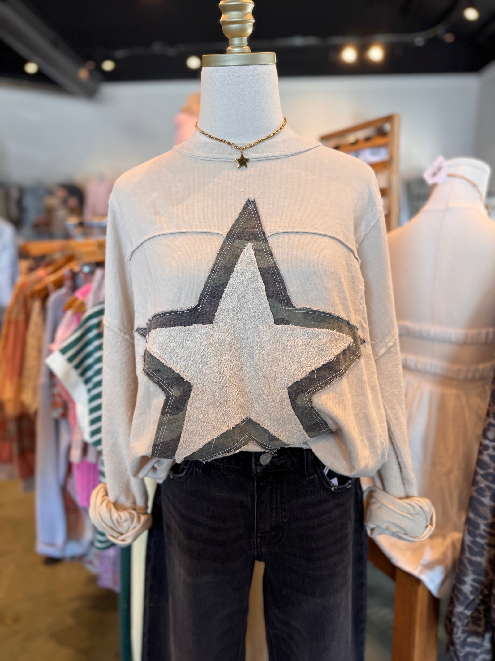 Jarica Rock Star Distressed Top
