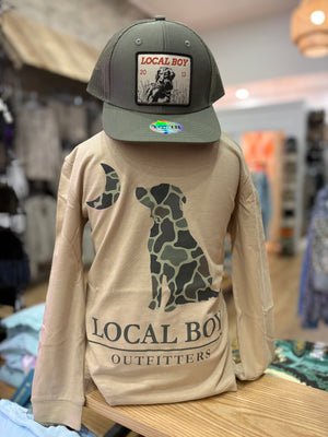 Youth Local Boy Brush Dog & Moon Camo Long Sleeve Tee