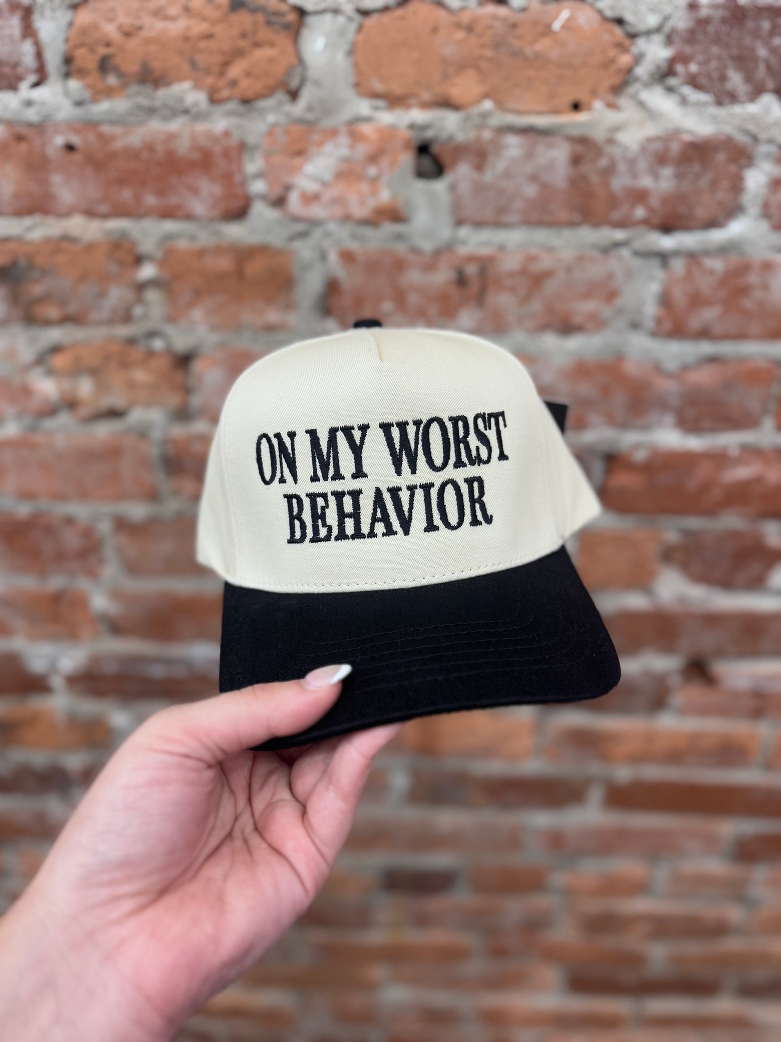 On My Worst Behavior Trucker Hat