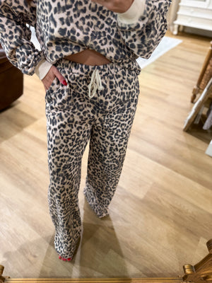 Lizzy Leopard Wide Leg Lounge Pants