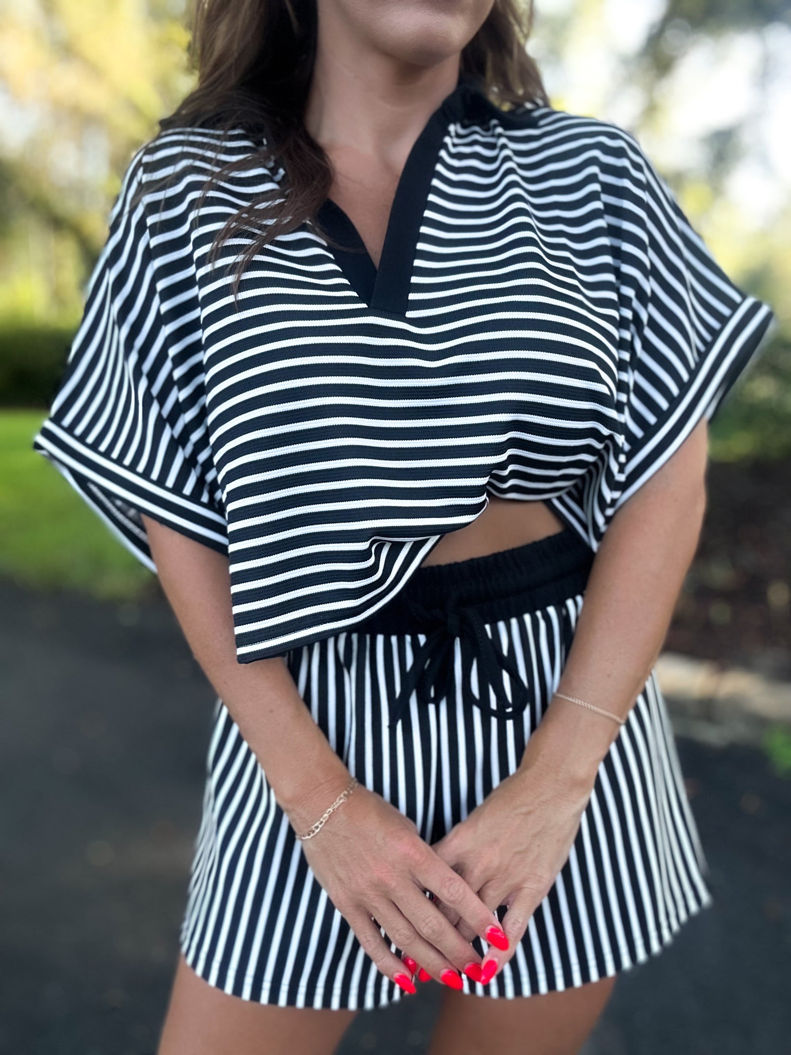 Running Errands Striped Two-Piece Set