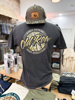 Old Row - 80s Camo Circle Pocket Tee - Charcoal