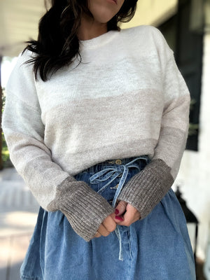 Kennedy Jane Striped Mocha Sweater