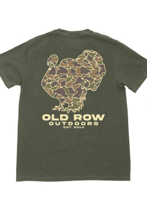 Old Row Camo Turkey Pocket Tee - Moss