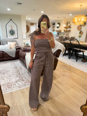 Georgina Striped Pants - Brown