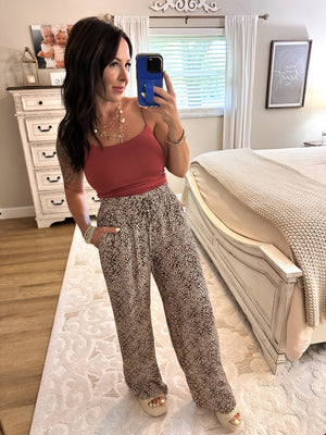 Feelin' Fancy Leopard Print Wide Leg Pants