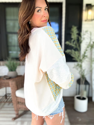 Drue Flower Patch Long Sleeve Sweater