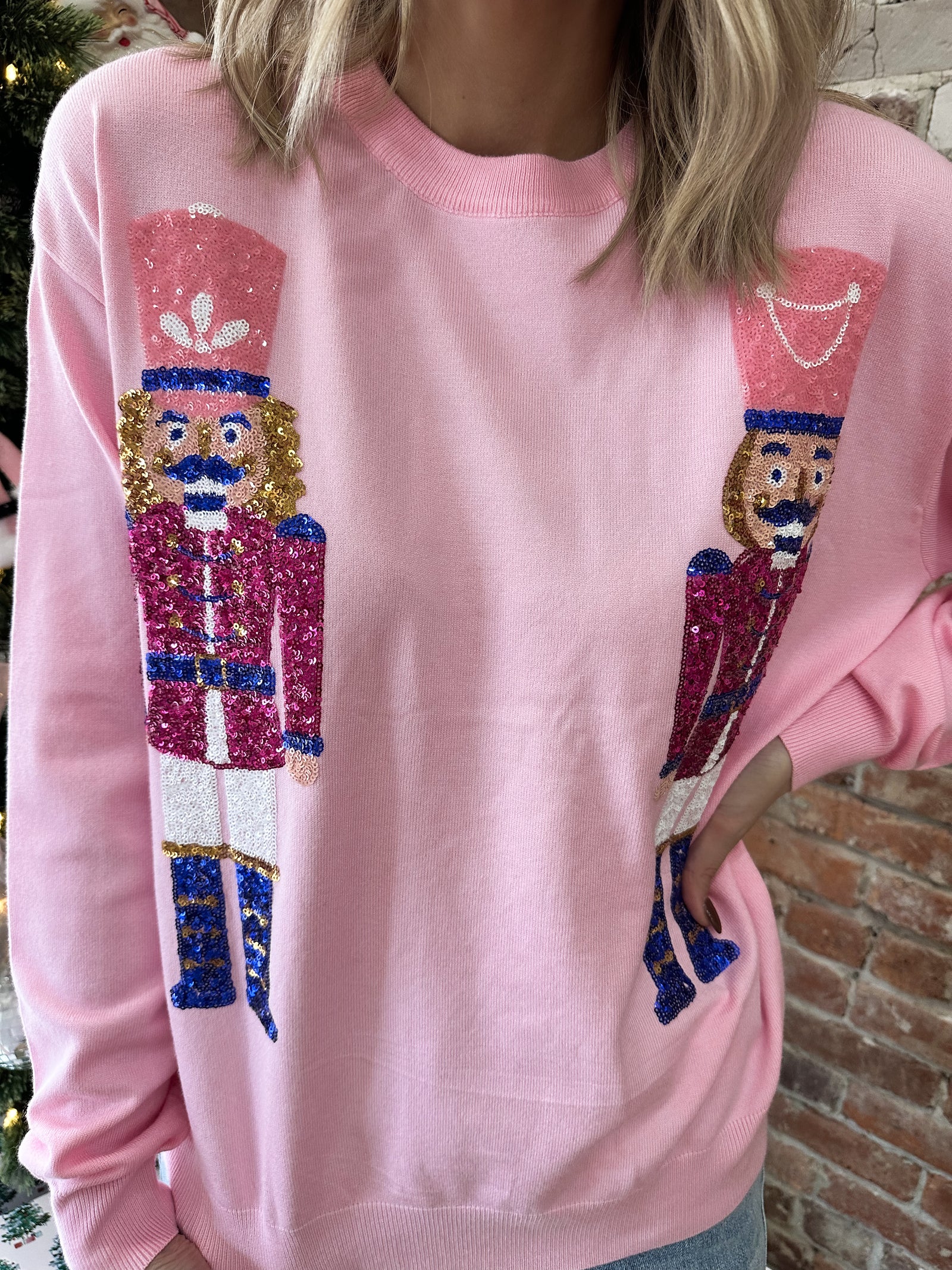 Sequin Nutcracker Sweater Top