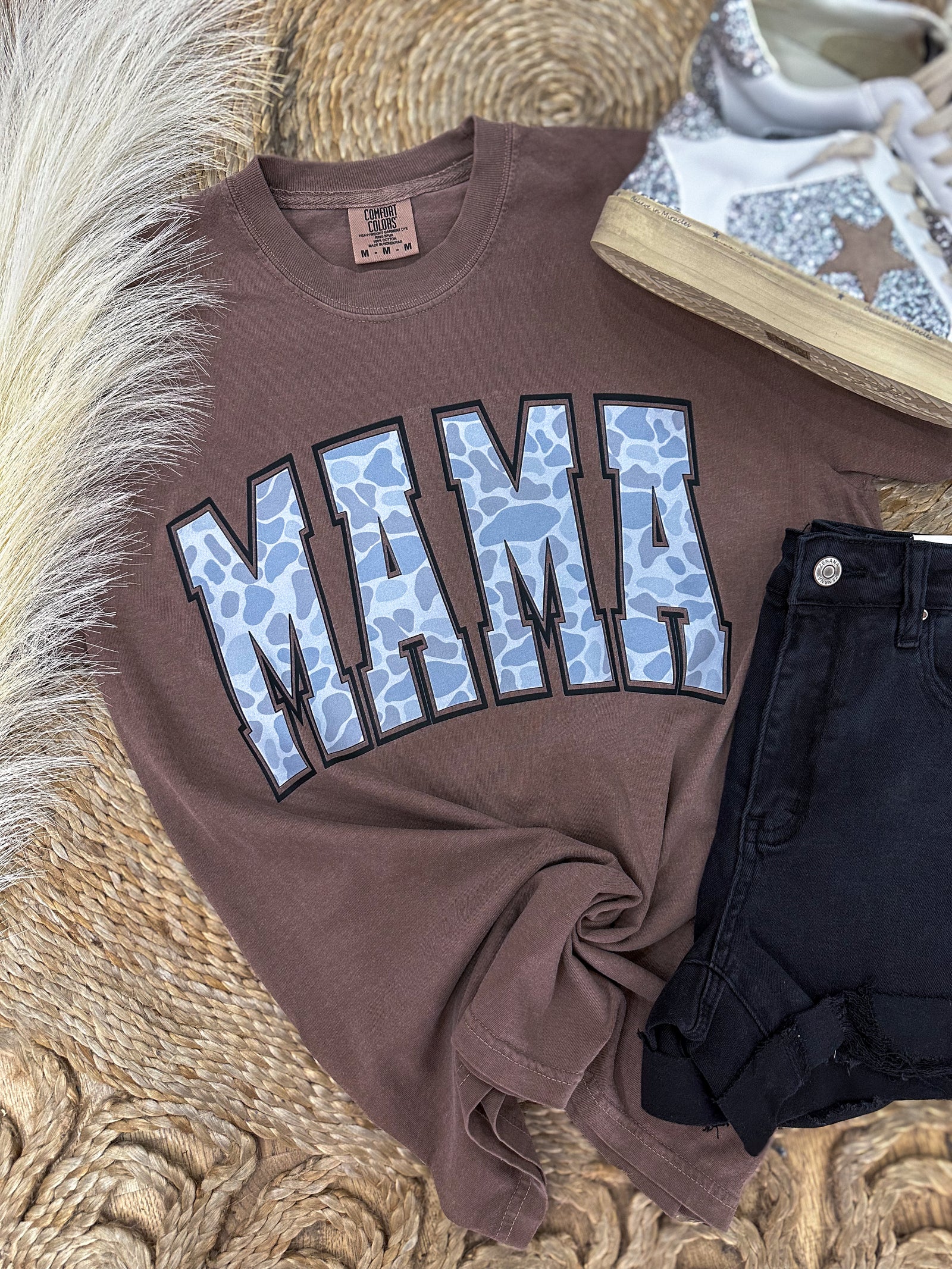 Gray Camo Mama Tee