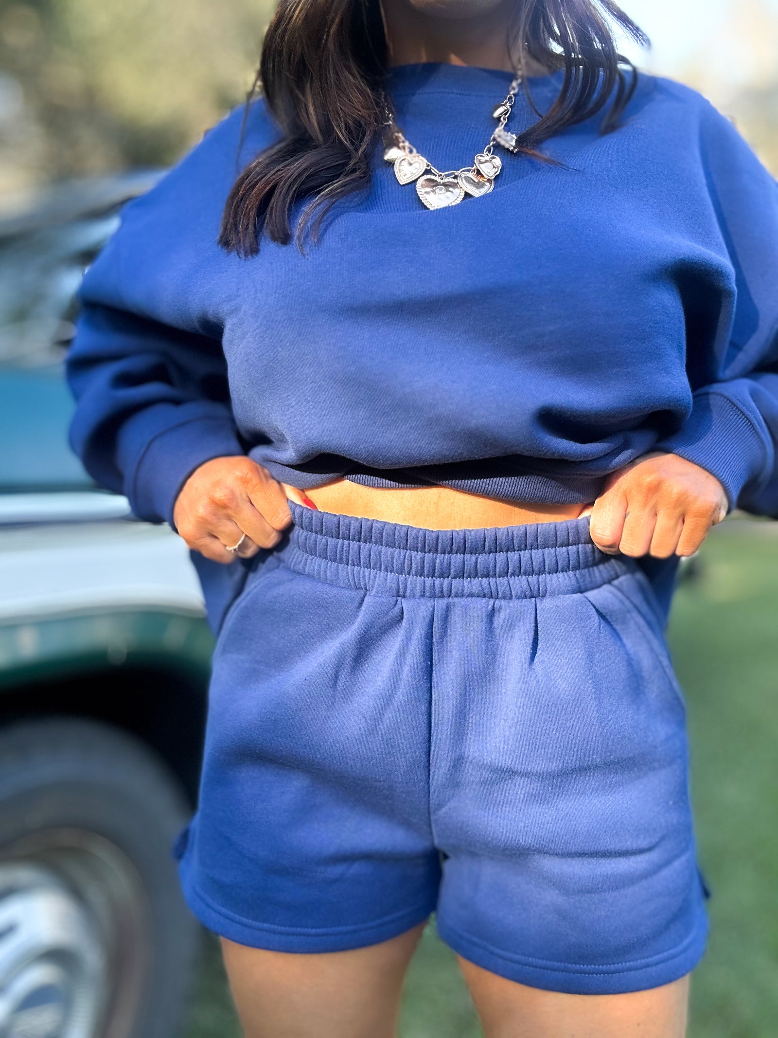 DOORBUSTER - Gabi Fleece Shorts - Light Navy