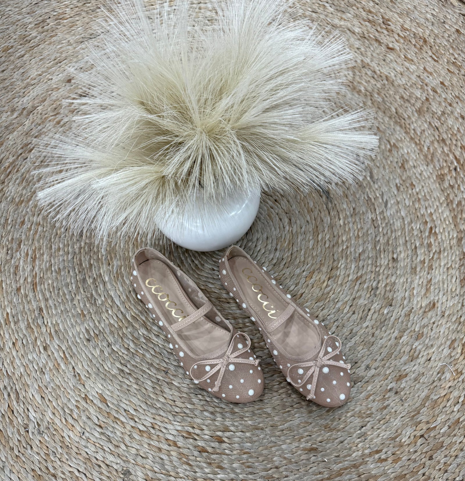Carly Pearl Embellished Flats